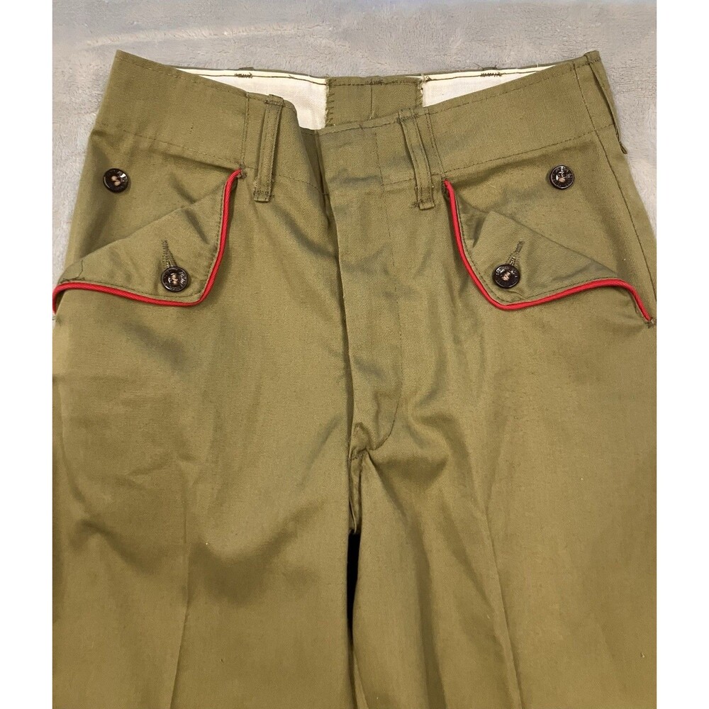 Vintage 60s BSA Boy Scouts Uniform Pants Trousers Khaki Green 24x22